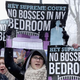 Demonstrators rally outside the U.S. Supreme Court March 25, 2014, during oral arguments in the Hobby Lobby case.
Chip Somodevilla/Getty Images